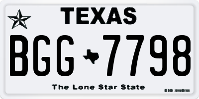 TX license plate BGG7798