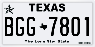 TX license plate BGG7801