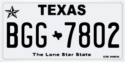 TX license plate BGG7802