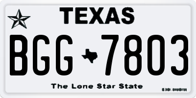 TX license plate BGG7803