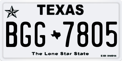 TX license plate BGG7805