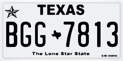 TX license plate BGG7813