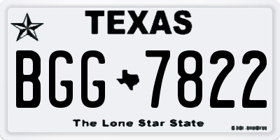 TX license plate BGG7822