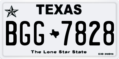 TX license plate BGG7828