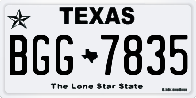 TX license plate BGG7835