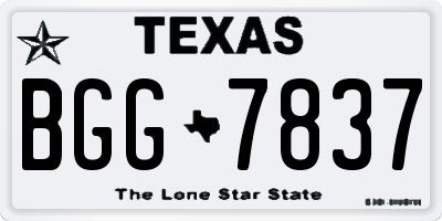 TX license plate BGG7837