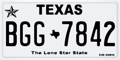 TX license plate BGG7842