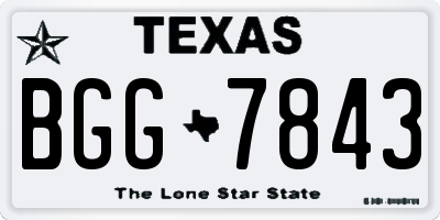 TX license plate BGG7843