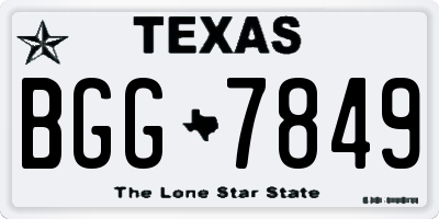 TX license plate BGG7849