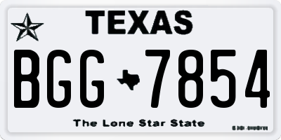 TX license plate BGG7854