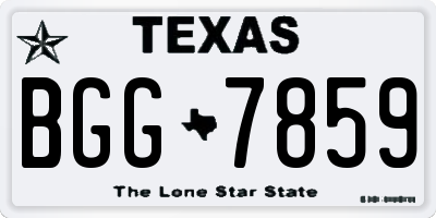 TX license plate BGG7859