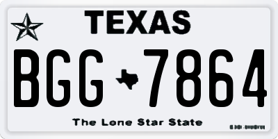 TX license plate BGG7864