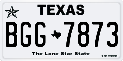 TX license plate BGG7873
