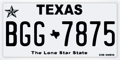 TX license plate BGG7875