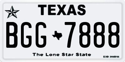 TX license plate BGG7888