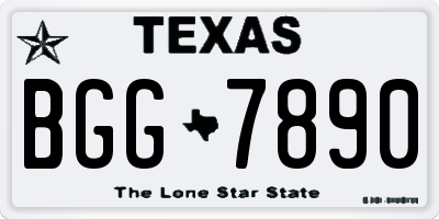 TX license plate BGG7890