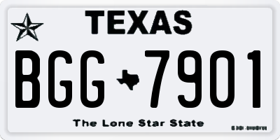 TX license plate BGG7901