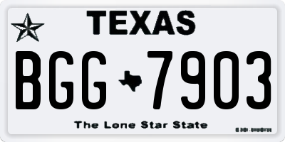 TX license plate BGG7903