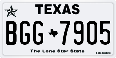 TX license plate BGG7905