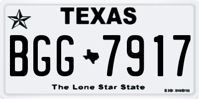 TX license plate BGG7917