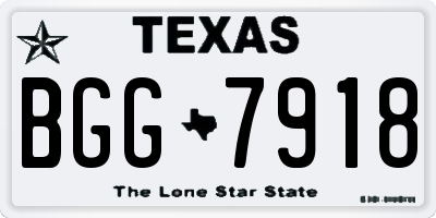 TX license plate BGG7918