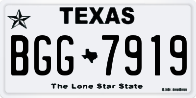 TX license plate BGG7919