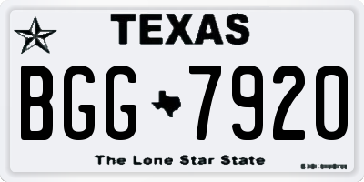 TX license plate BGG7920