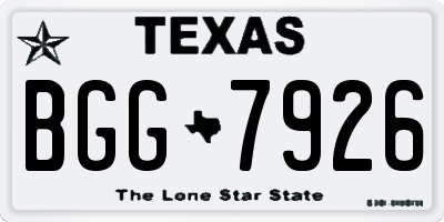 TX license plate BGG7926