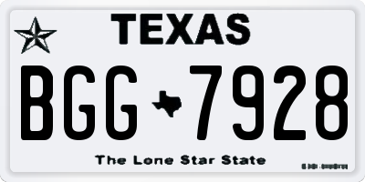 TX license plate BGG7928