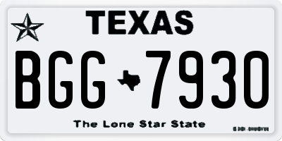 TX license plate BGG7930