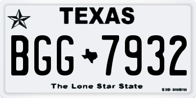 TX license plate BGG7932