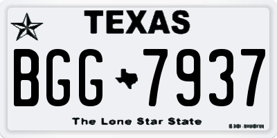 TX license plate BGG7937