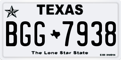 TX license plate BGG7938