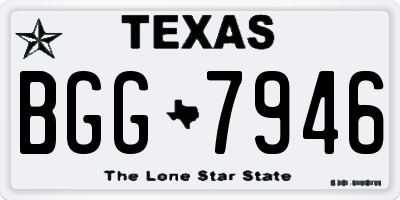 TX license plate BGG7946