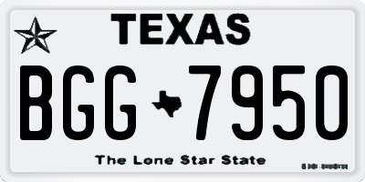 TX license plate BGG7950