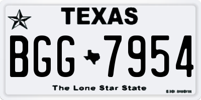 TX license plate BGG7954