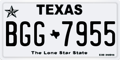 TX license plate BGG7955