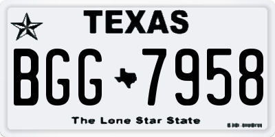 TX license plate BGG7958