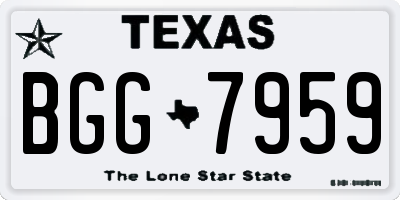 TX license plate BGG7959