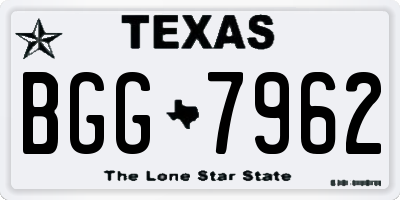 TX license plate BGG7962