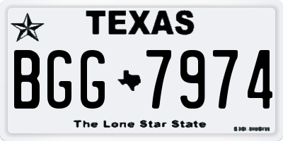 TX license plate BGG7974
