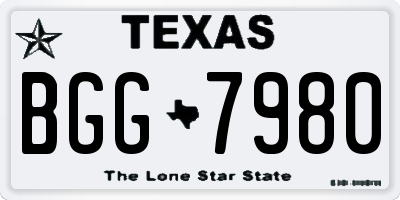 TX license plate BGG7980