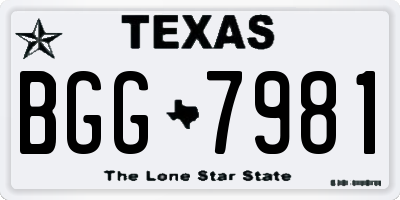 TX license plate BGG7981