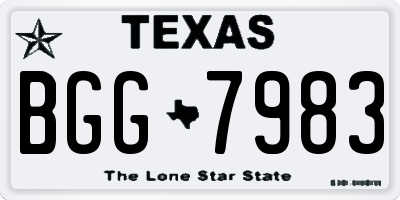 TX license plate BGG7983