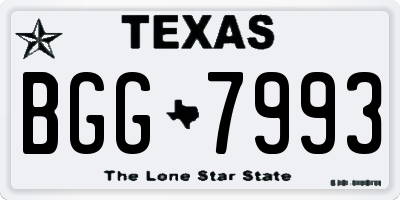 TX license plate BGG7993