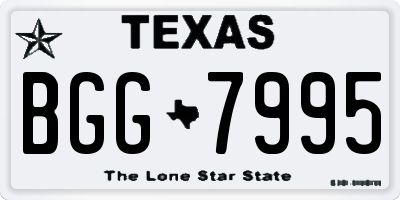 TX license plate BGG7995