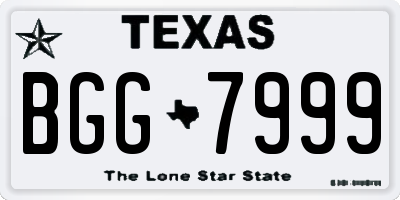 TX license plate BGG7999