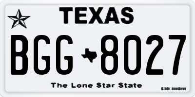 TX license plate BGG8027