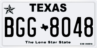 TX license plate BGG8048