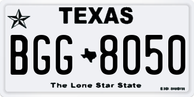 TX license plate BGG8050